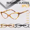 3pcs Anti Blue Light Reading Glasses with Cat-Eye Frame Triangle Full-Rim PC Glasses Metal Hinge Design Unisex