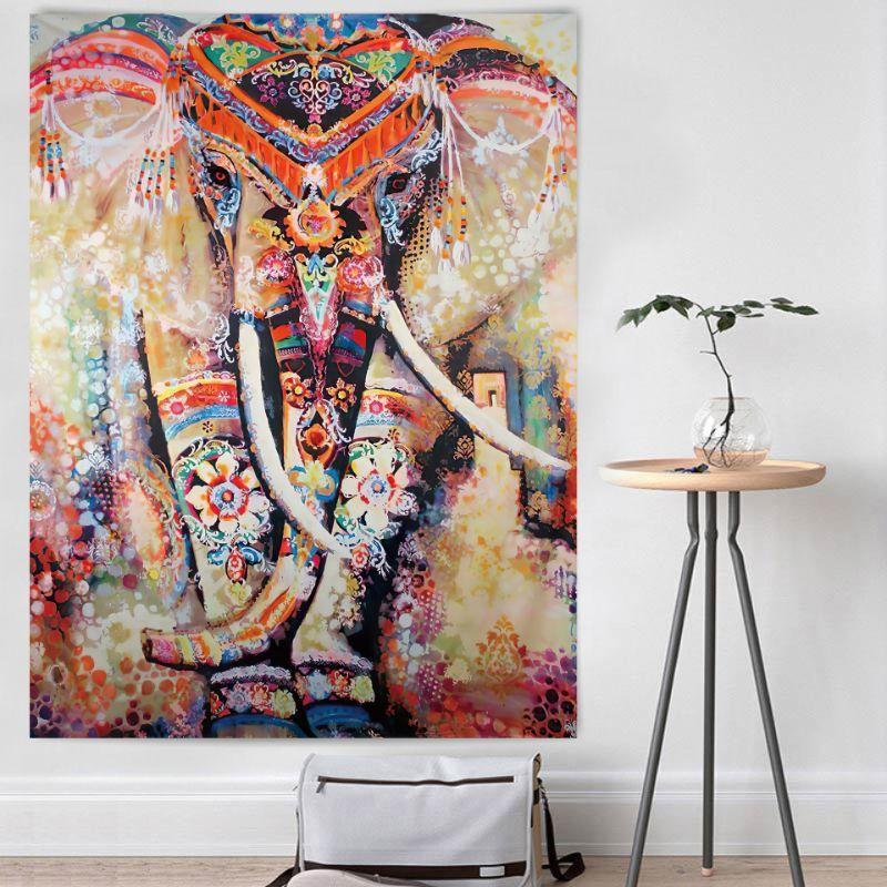 Retro Bohemian Tarot Tapestry, Mystical Wall Hanging for Yoga Studio, Witchy Altar Decor, Boho Room Aesthetic