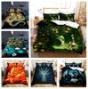Комплект постельного белья с 3D рисунком дракона, пододеяльник с гигантским животным, 2/3 шт., DE135 * 200, полноразмерная детская комната, моющееся, мягкое украшение для дома
