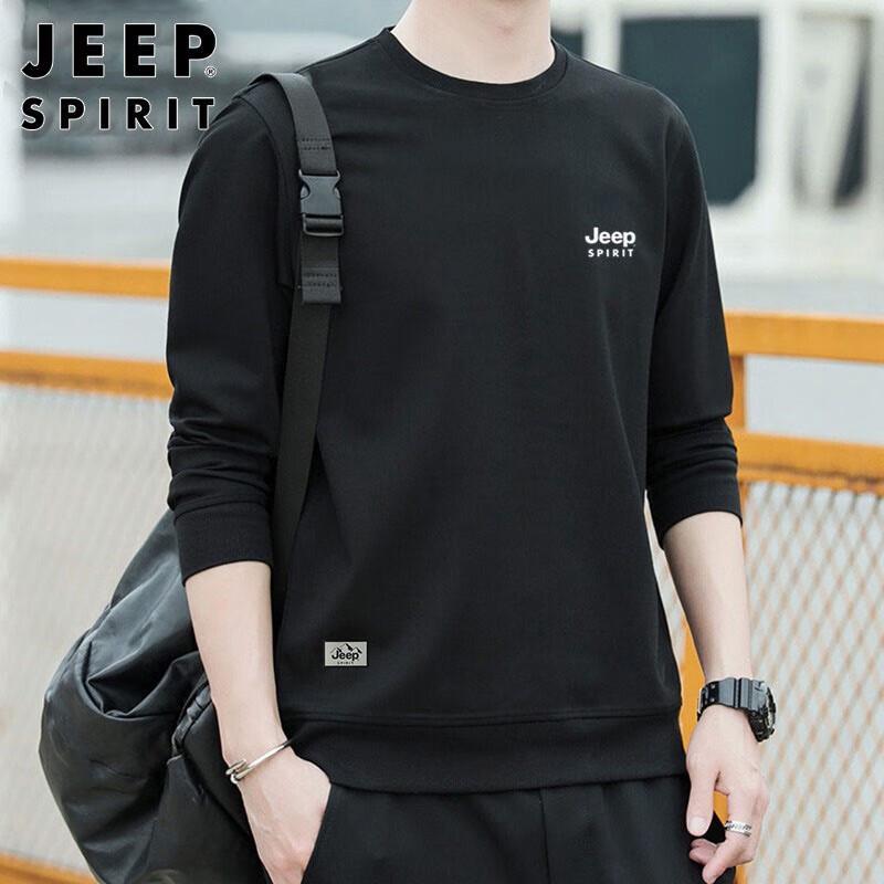 JEEP SPIRIT Men's Autumn/Winter Loose Crew Neck Sweatshirt