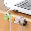 2Pcs Desk Organizer Cartoon Cable Holder Self Adhesive Cable Clamp Kawaii Data Line Holder