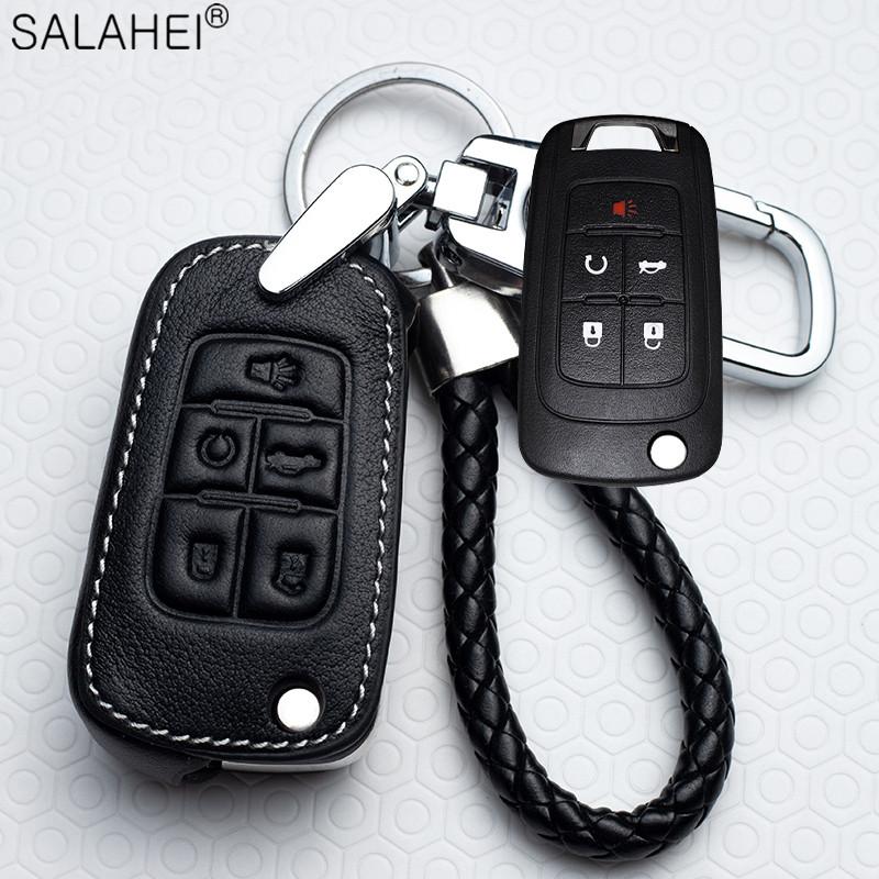 AABHI1 Leather Car Key Case Cover Fob For Chevrolet Cruze Aveo Trax Opel Astra Corsa Meriva Zafira Antara J Mokka Insignia For Buick