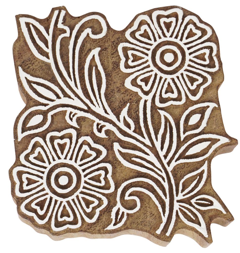 IBA Indianbeautifulart Textile Printing Block Flower Hand Carved Wooden Stamp Wood Block Printing Textile Stamps For Fabric Pottery Blocks-3