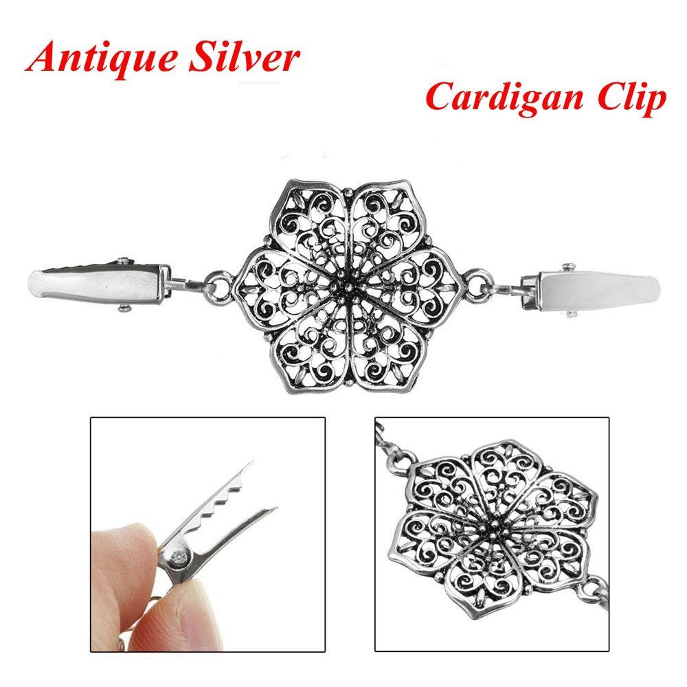 Fashion Retro New Hexagon Pattern Sweater Blouse Pin Duck Clip Clasps Shawl Brooch Cardigan Clip