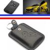 Men Fashion Black Leather Car Key Cover Case Wallet Holder Shell for Renault Scenic Keychain