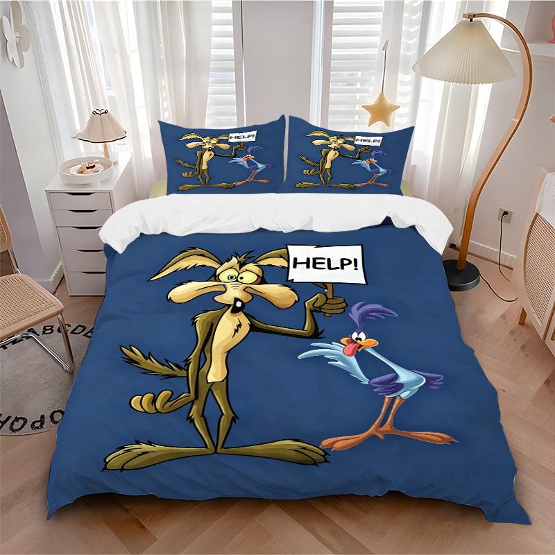Road Runner Wile E Coyote Print 3Pcs Bedding Setduvet Cover With 2 Bedropillowcase Home Birthday Gift