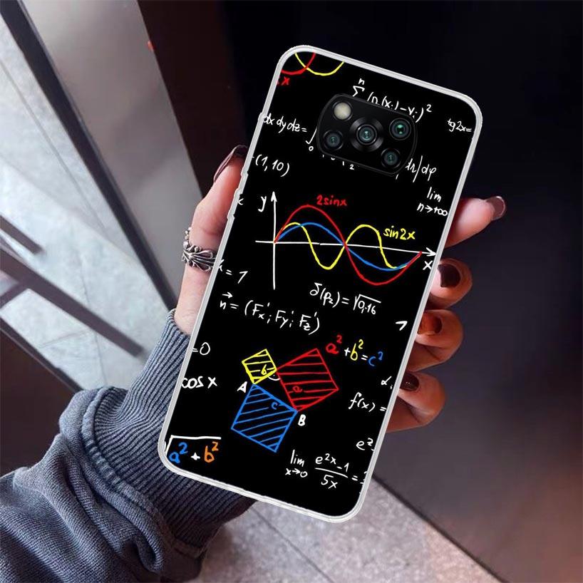 Physics Chemical Mathematics Phone Case For Xiaomi Poco X5 X6 X7 Pro F7 Ultra M7 Redmi 15C 15 13C 13 12C 12 10 10C 10A 9 9C 9T 9