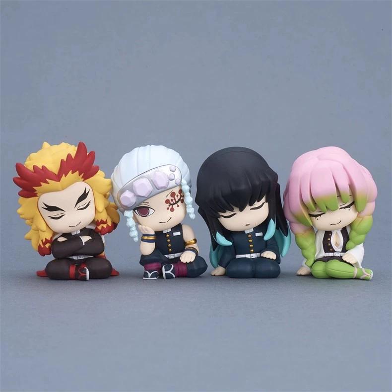Demon Slayer Chibi-style Sitting Tanjiro And Zenitsu Agatsuma Toy Figurine/car Toy