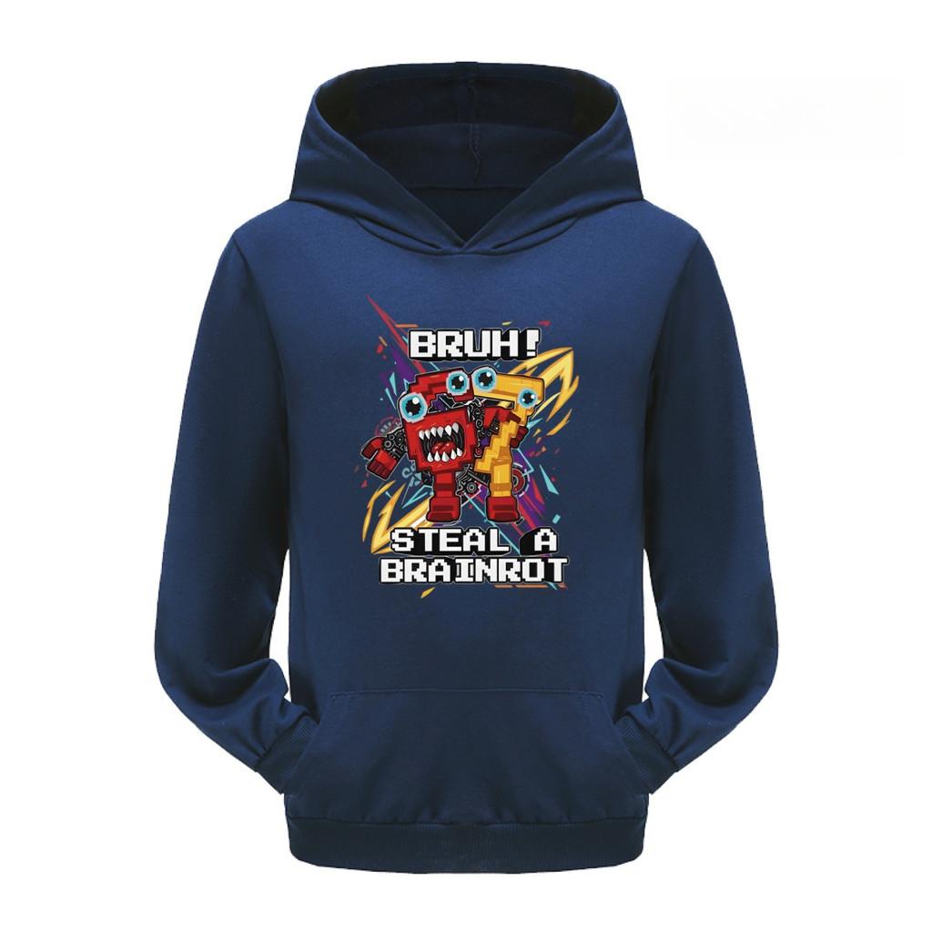 5227 Дети Мальчики Девочки Steal a Brainrot 67 Six Seven Printed Casual Long Sleeves Hoodies Top