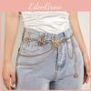 Moon Sun Shaped Metal Waist Chain Womens Belt Fashion Accessories Clothing