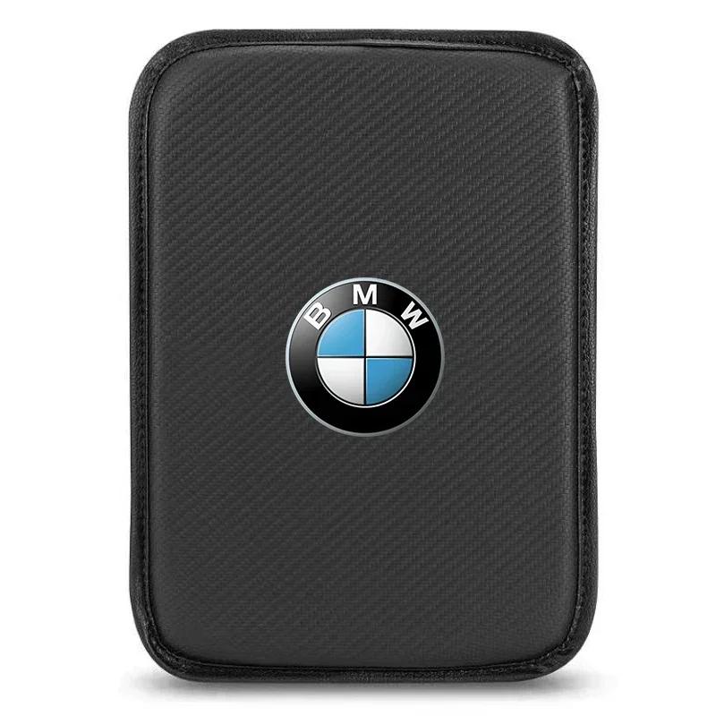 BYJ1 Car Armrest Storage Box Pad Protect Carbon Fiber Trim Cover Pad For BMW E46 E39 E53 E36 F22 E87 E90 E91 E92 X5 X6 1 3 5 7 Series