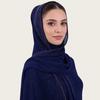 Элегантный шифоновый шарф для женщин, длинная накидка-шаль с жемчужным декором, однотонная, богемный головной убор