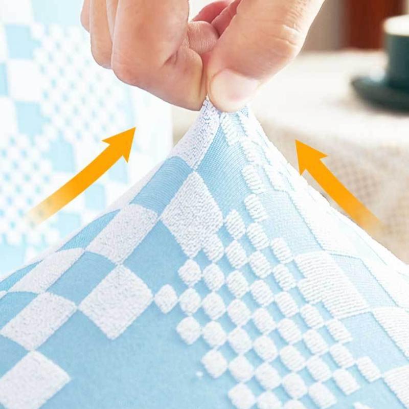 Утолщенный эластичный чехол на стул, клетчатый узор, дышащий, нескользящий, декоративный чехол на сиденье, универсальный чехол на стул для гостиной, столовой