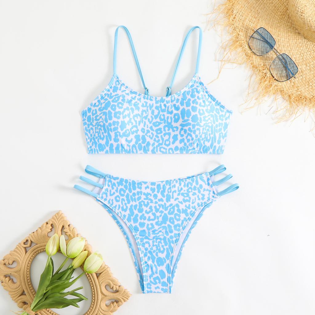 2025 Strappy бикини комплект сексуальный купальник женский леопардовый мягкий купальник женский купальный костюм для купания купальный костюм пляжная одежда