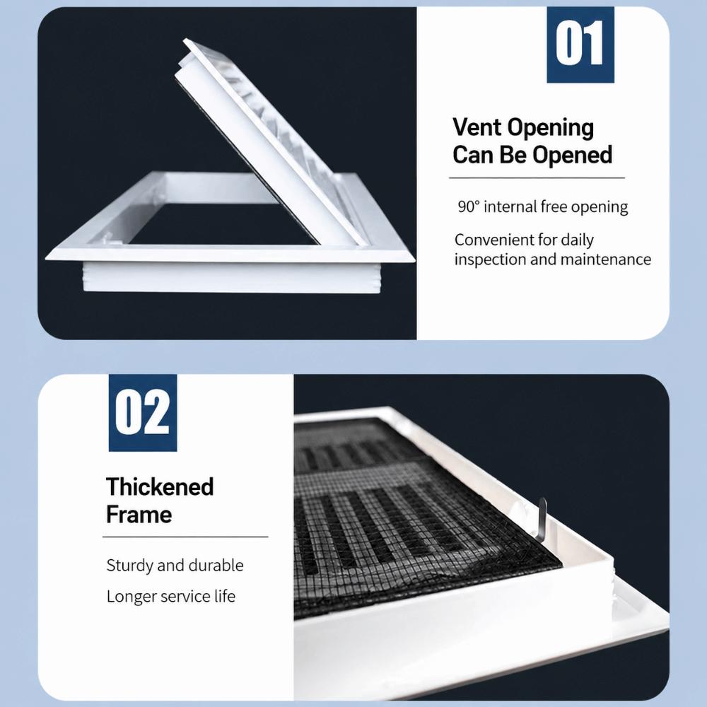 Square Return Grille ABS Access Panel Easy Clean Air Vent
