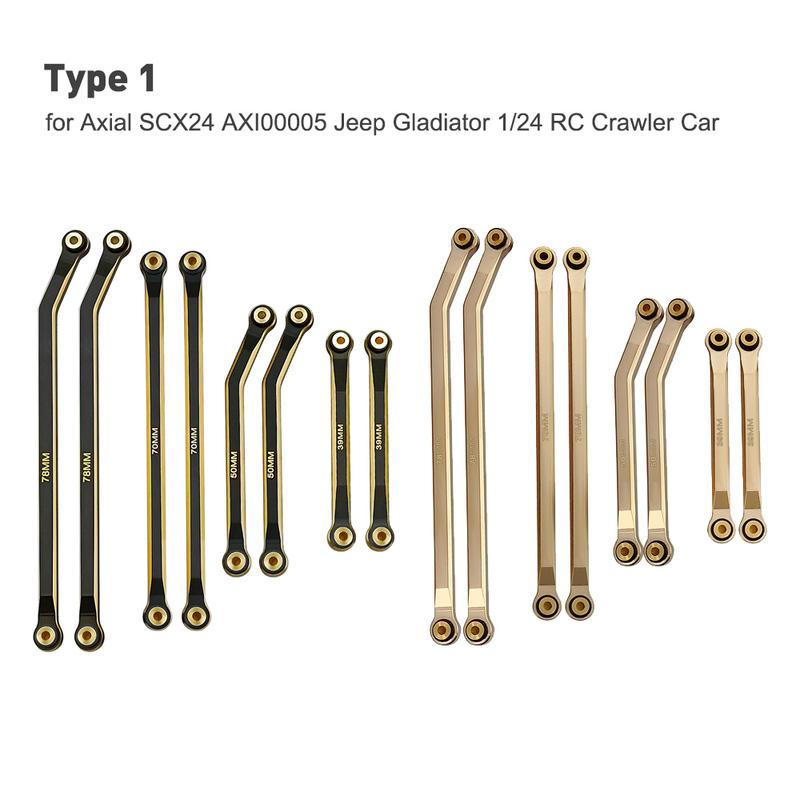 MIBIDAO Brass Heavy Heightening Chassis Links Rod Set for Axial SCX24 Deadbolt Gladiator Wrangler Bronco Chevrolet 1/24 RC Car