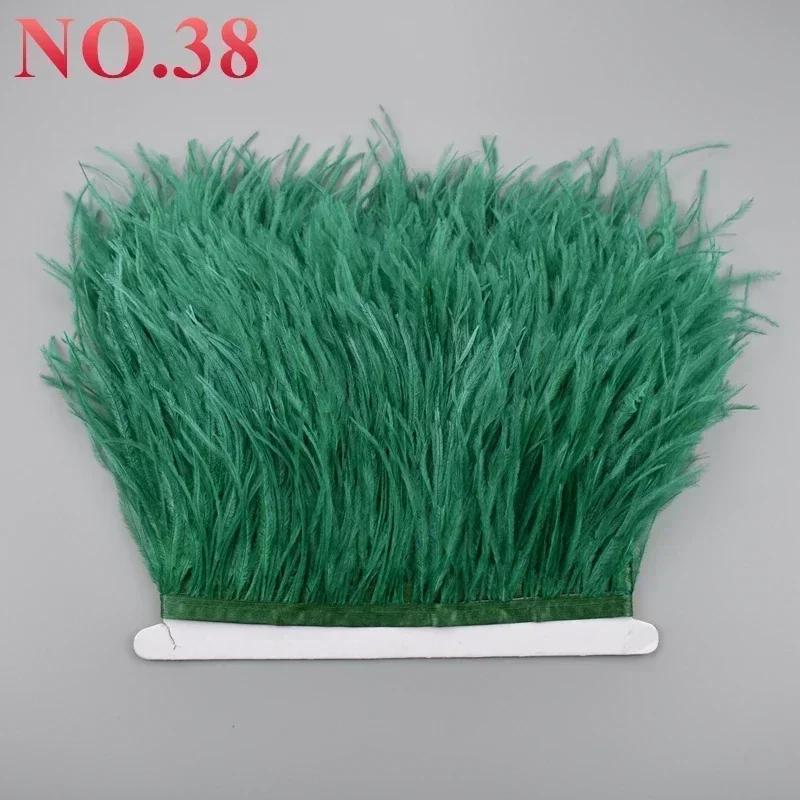 Feather10Meters Ostrich Feathers on Ribbon Tape 10-15cm 4-6" Feather Trim Boa for Clothes Sewing Trimmings Fringe Manmade Decorations