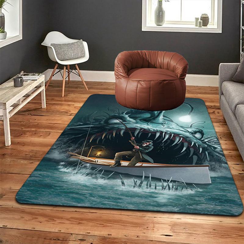 Terrifying piranha Rug Floor Mat for Living Room or Bedroom Soft and Comfortable Carpet a Gift for Birthday and Holiday.MFF0918483