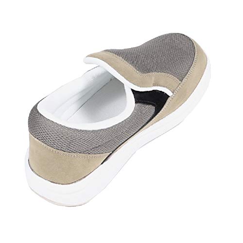 co-cos nobuoka ZIPLOA Ultra-Lightweight Slip-On Work Shoes with EVA Soles and No Toe Cap, Women's Sizes Available, Gray, Size 26cm