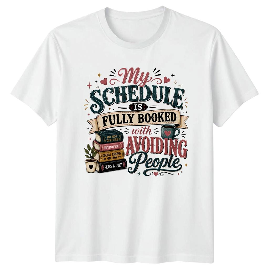 Funny Introvert T-Shirt Vintage Book Stack Sarcastic Avoiding People Gift