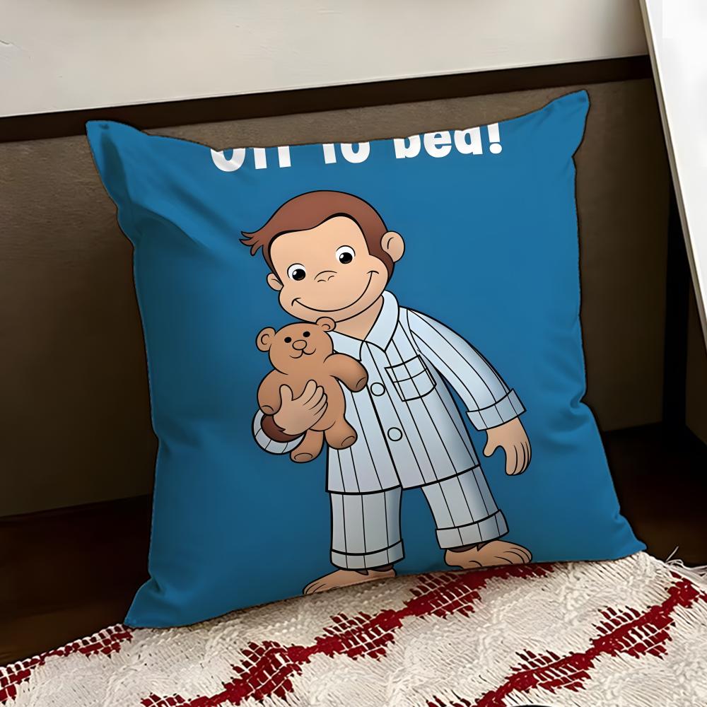 Anime CCurious GGeorge Cushion Cover Reversible Soft Durable Pillow Cover Home Car MultiScene Use for Daily Comfort