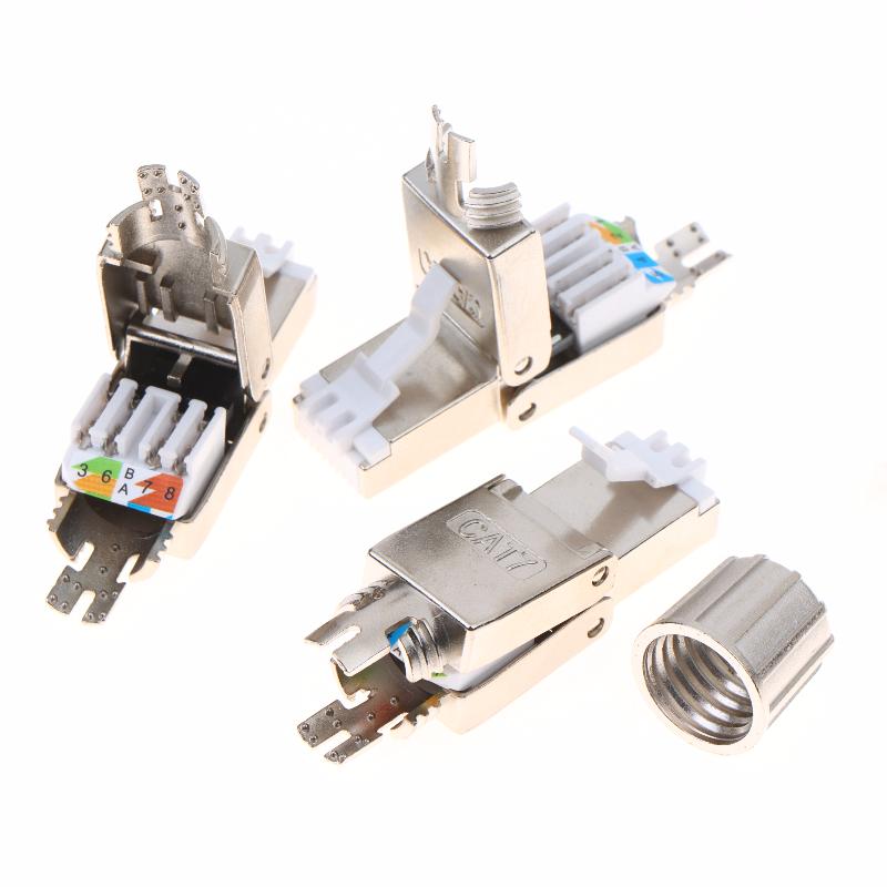 1 шт. Инструмент для разъемов Cat7 Cat6A Cat8 RJ45 Безвинтовой Цинк-сплав Экранированные Ethernet-терминаторы
