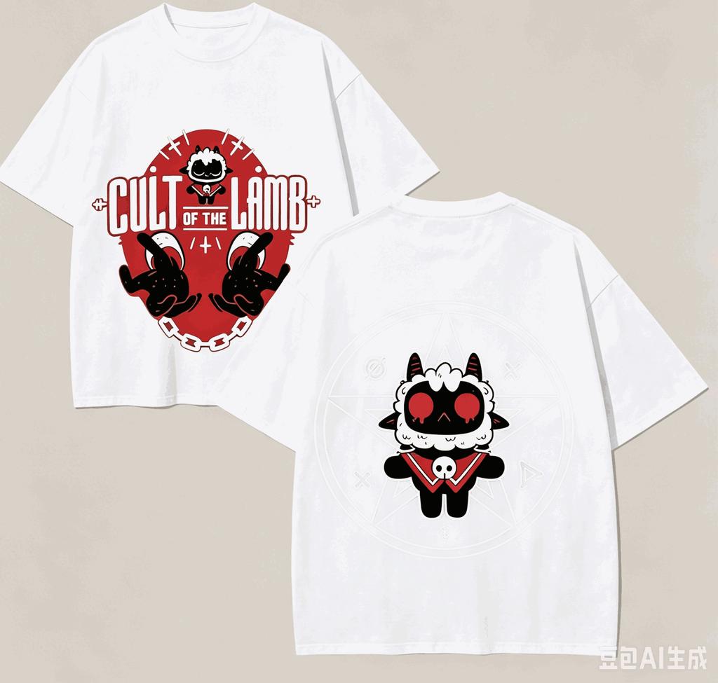 Cult of The Lamb Anime Lover T-shirt Harajuku Cotton New Model High Street Retro Fashion Oversized Unisex Hot Product Couples High Quality Tops