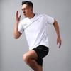 Мужской спортивный комплект больших размеров быстросохнущий - Летний топ с коротким рукавом и шорты для бега, облегающая фитнес-одежда