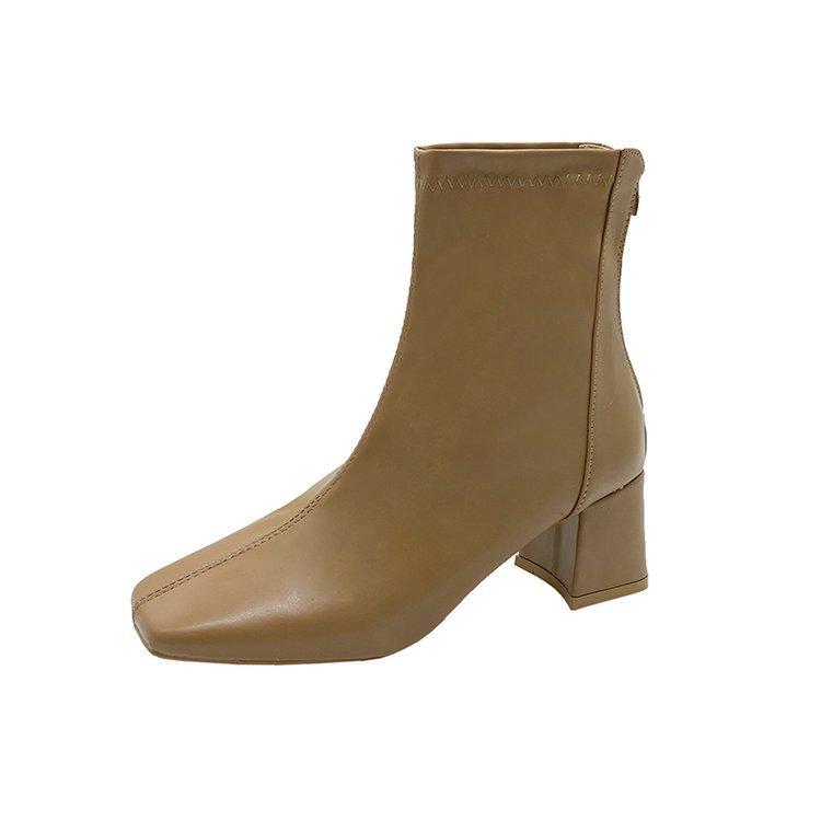 Ботинки Martin женские 2024 новые женские ботинки зимние ветровые квадратные задние молнии короткие ботинки женские толстые каблуки средние каблуки женские