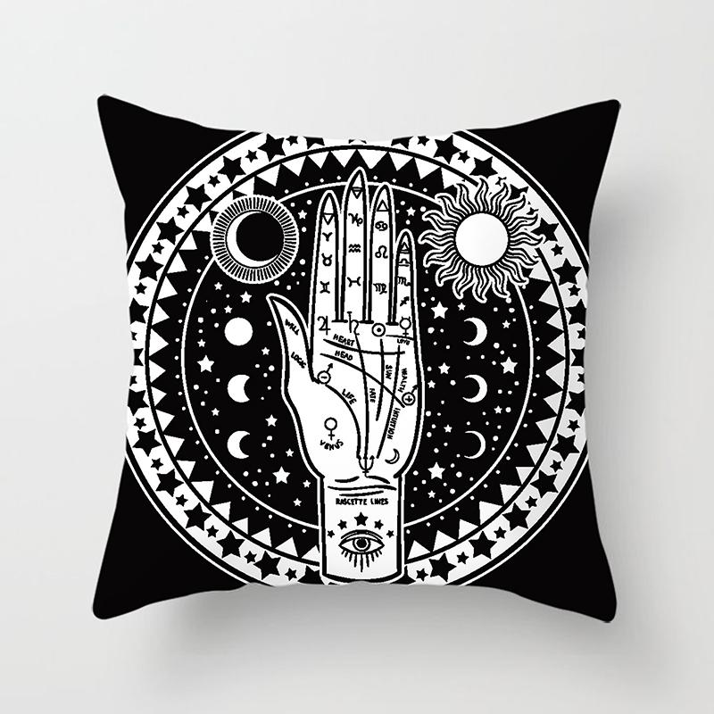 Home Bedroom Living Room Sofa Cushion Cover Decoration Sun Moon Mandala Series Pattern Printing Pillowcase