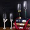 Creative Enamel Crystal Glass Champagne Glass Set Home Goblet Bubble Glass Gift Wine Set