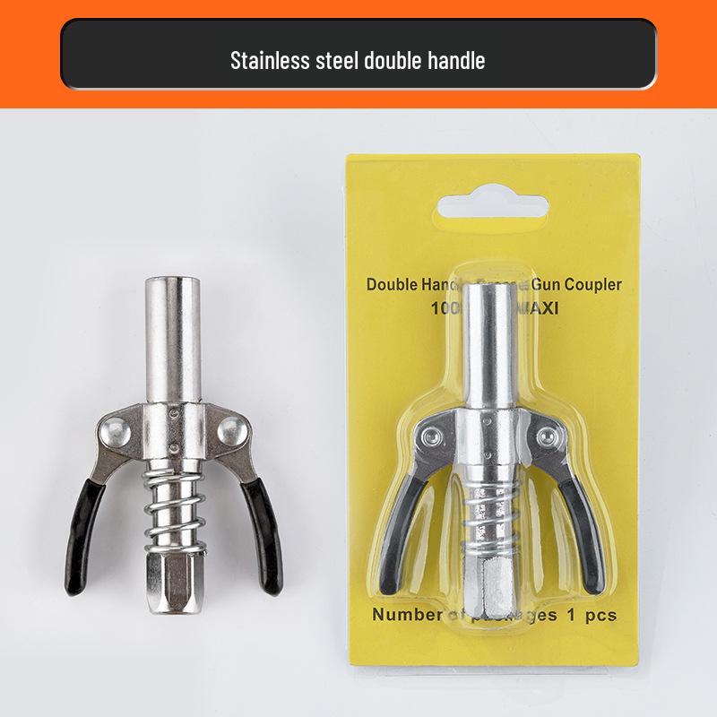 Насадка для шприца для смазки высокого давления с фиксирующими плоскогубцами и самоблокирующейся плоской головкой