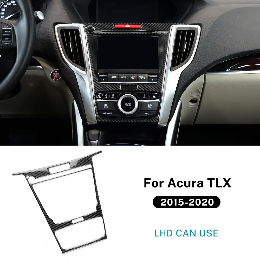 Real Soft Carbon Fiber Sticker For Acura TLX 2015 2016 2017 2018 2019 2020 LHD Car Center Console Panel Frame Accessories.