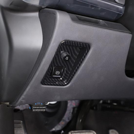 Накладка на кнопку электронного стояночного тормоза из АБС-пластика с карбоновым покрытием для Corvette C8 -2024