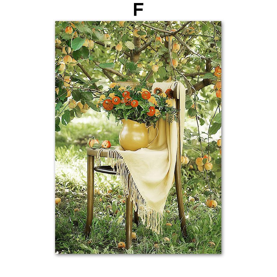 Подсолнух велосипед деревня весенний пейзаж настенная живопись на холсте плакаты на скандинавскую тему и принты настенные панно для декора гостиной