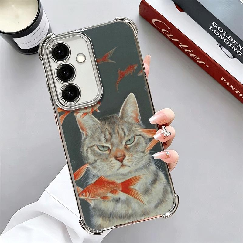 Смешные Кошки Модный Стиль Покрытие Чехол Для Телефона Для Samsung A17 A07 A37 A57 A16 A56 A15 A55 A14 A54 A13 A53 A26 A36 A25 A35 A24 A34