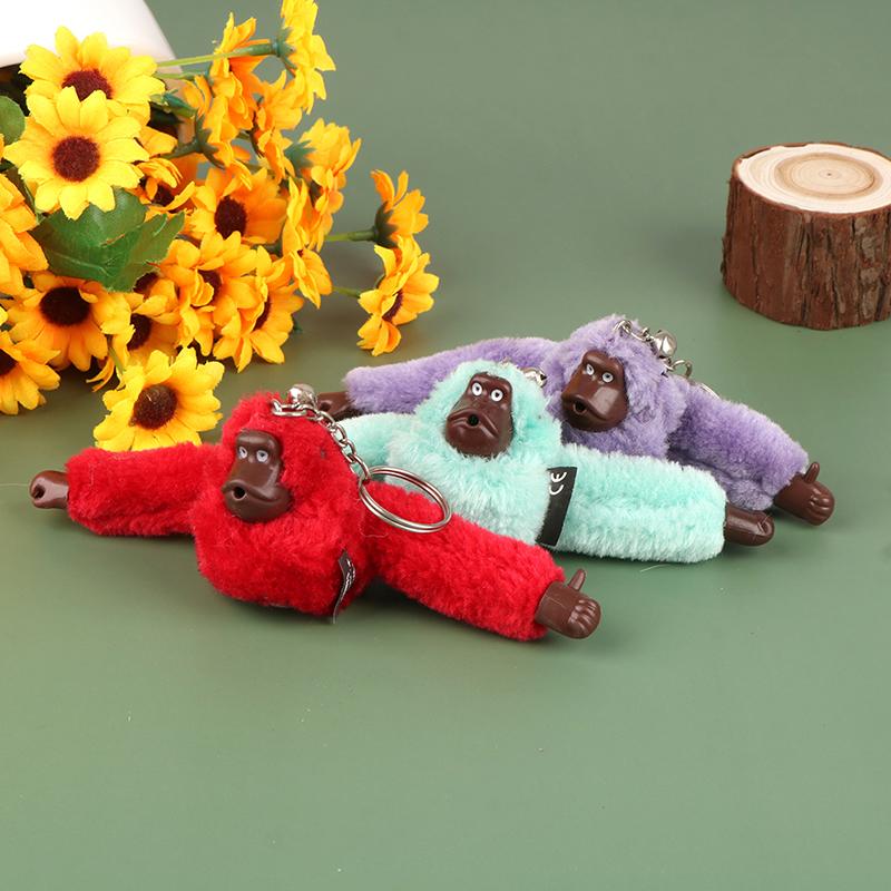 Милый плюшевый меховой брелок в виде обезьяны для девочек, брелок в виде орангутана на сумке для брюк, автомобильный брелок