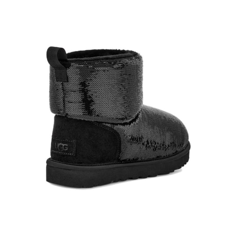UGG Классические Мини Ботинки Зеркальный Шар Черные Женские Кроссовки 1151291-BLK