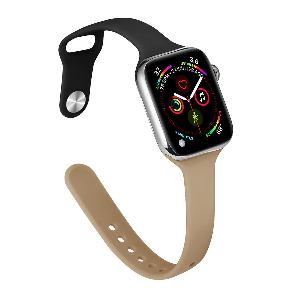 Ремешок для Apple Watch Band 40 мм, 44 мм, 45 мм, 41 мм, 38 мм, 42 мм, спортивный тонкий силиконовый браслет correa iWatch Series 8 Ultra 2 SE 7 6 3 9