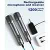 Wireless Microphone, Dual Handheld Dynamic Microphone with Rechargeable Receiver, 200ft Range, Plug and Play, Karaoke Mic