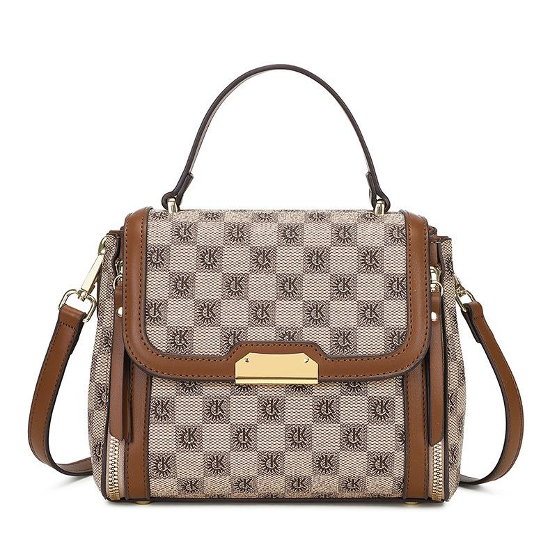 Корейская сумка новой легкой роскоши с текстурой, модная маленькая квадратная сумка кроссбоди, универсальная женская сумка на одно плечо из кожи с узором