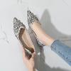 Модные роскошные новые популярные туфли-лодочки женские со стразами заостренные туфли на плоской подошве с мелким носком большие классические повседневные женские туфли 41-43