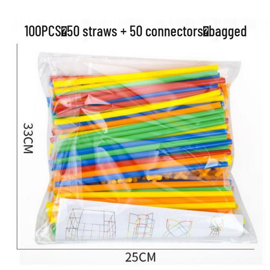 Детские 4D сцепляющиеся соломинки-конструктор для сборки в детском саду