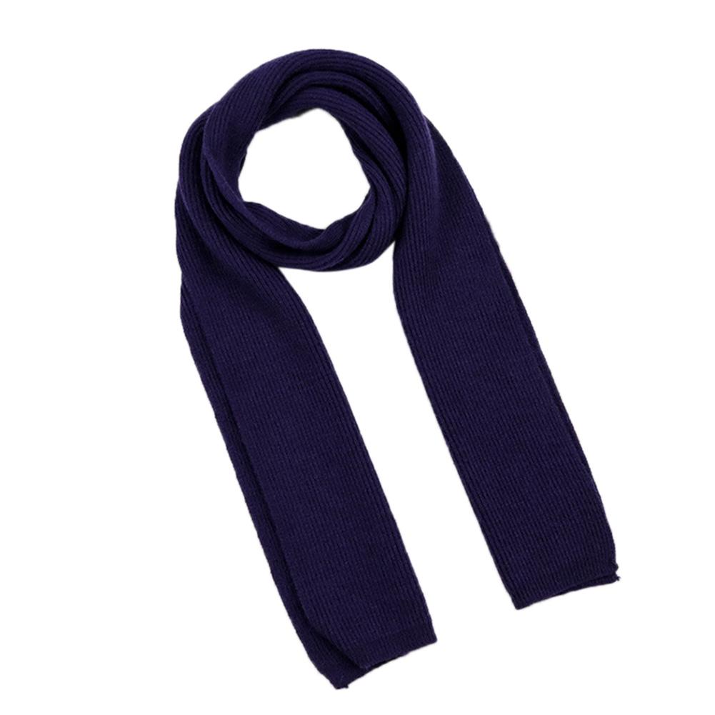 Double-side Pure Color Water Ripple Knitted Unisex Scarf Warm Soft Scarf