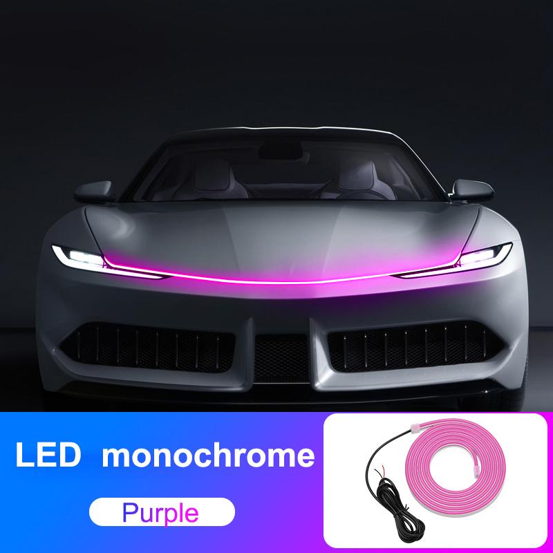 Светодиодные дневные ходовые огни, универсальные автомобильные декоративные фары на переднем капоте, DRL с запуском сканирования, динамический поток, полоса для автомобильных фар