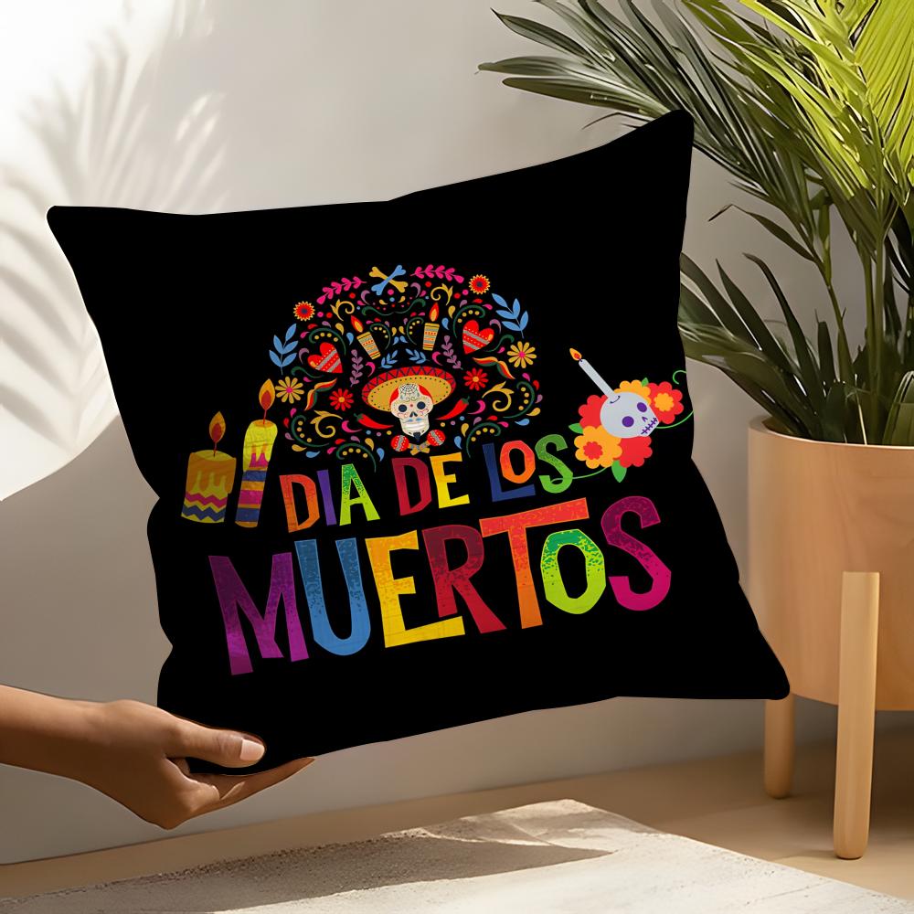 Festival DDia de Muertos Pillow Case Linen Cushion Covers For Decorative Sofa Home Pillows Case Car Chair Pillows Cases