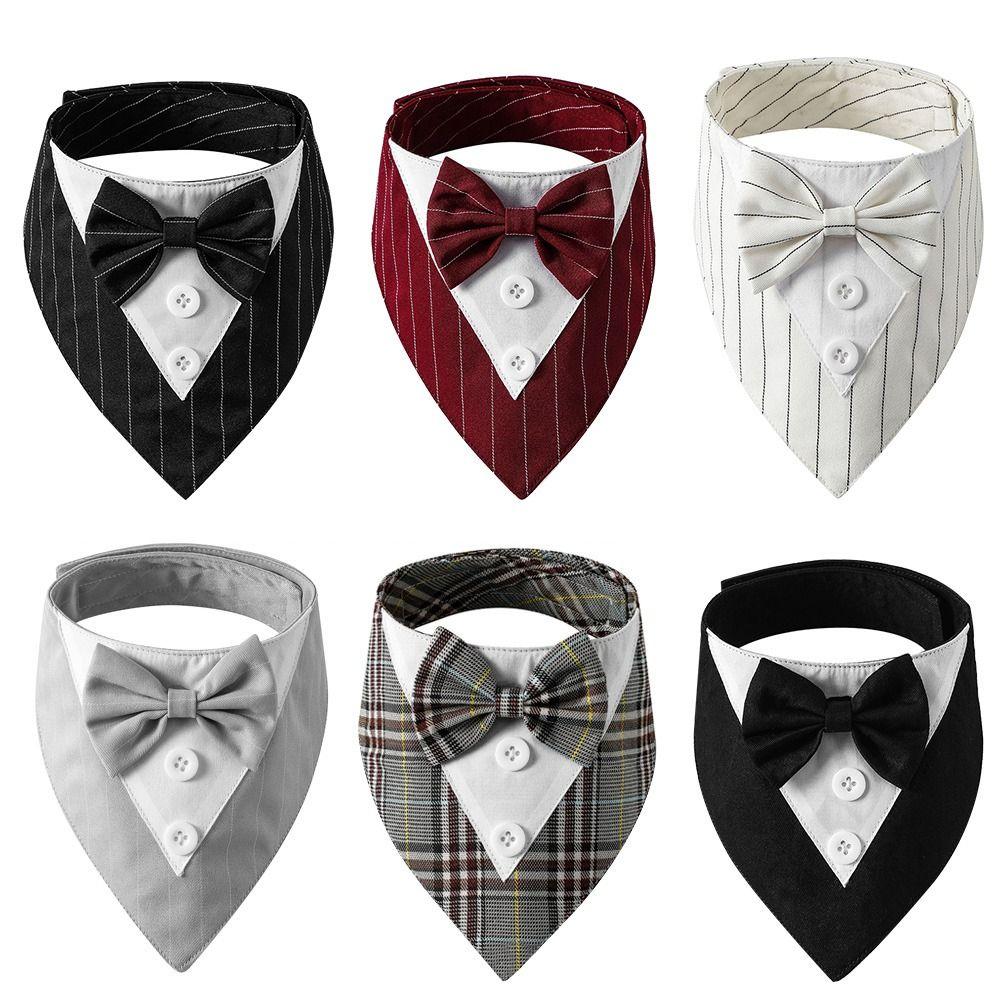 Lovely Adjustable Pet Accessories Bow Tie Collar Pet Saliva Towel Formal Tie Dog Necktie