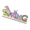 Pack of 3 Easter Day Wooden Table Sign DIY SPRING Letter American Style Multicolour Wood Slices Ornaments for Home Table Use