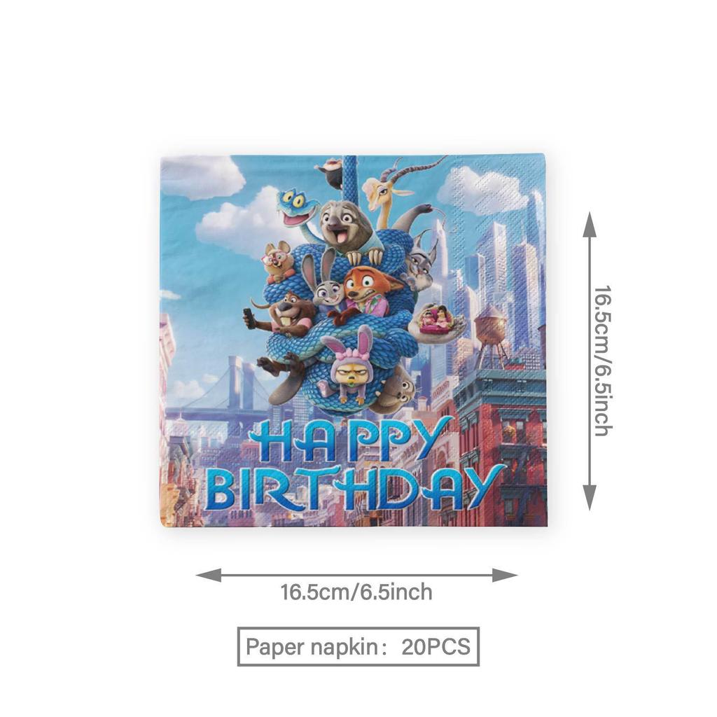 Украшения для дня рождения Зверополис 2: Гирлянды, Тарелки, Стаканы, Салфетки, Скатерть