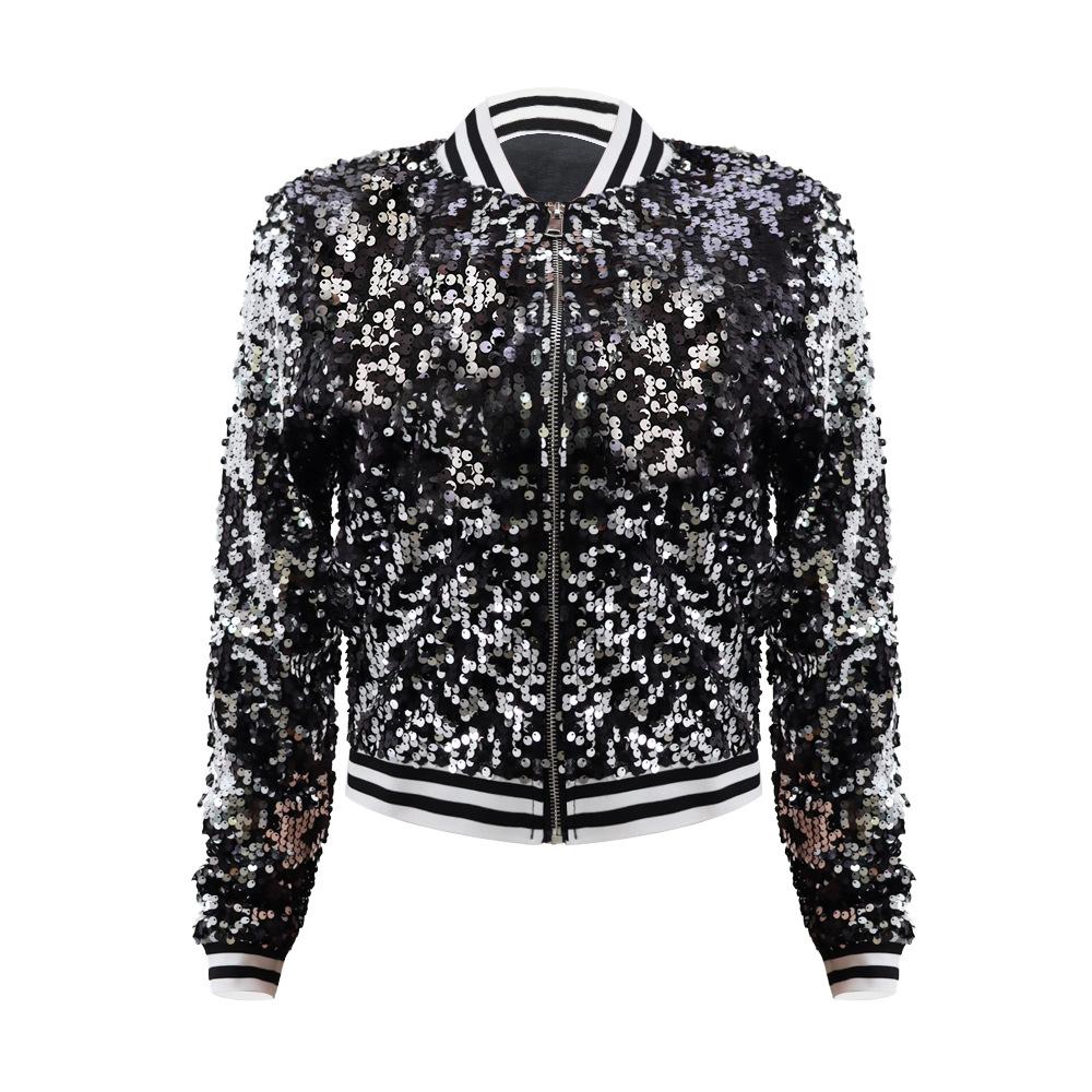 Autumn and Winter Sequins Long Sleeve Women's Jacket